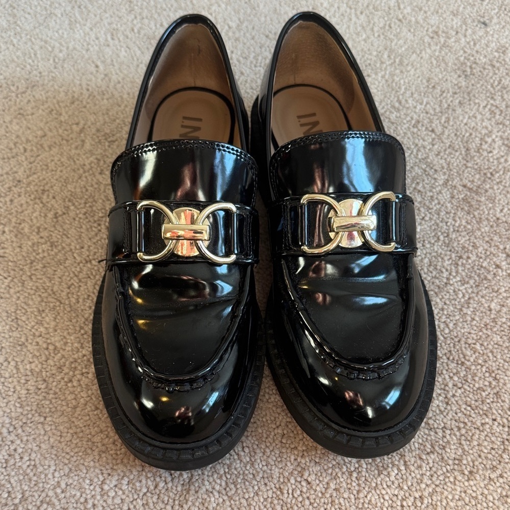 INC International Concepts Glossy Black Loafers - Picture 2 of 5